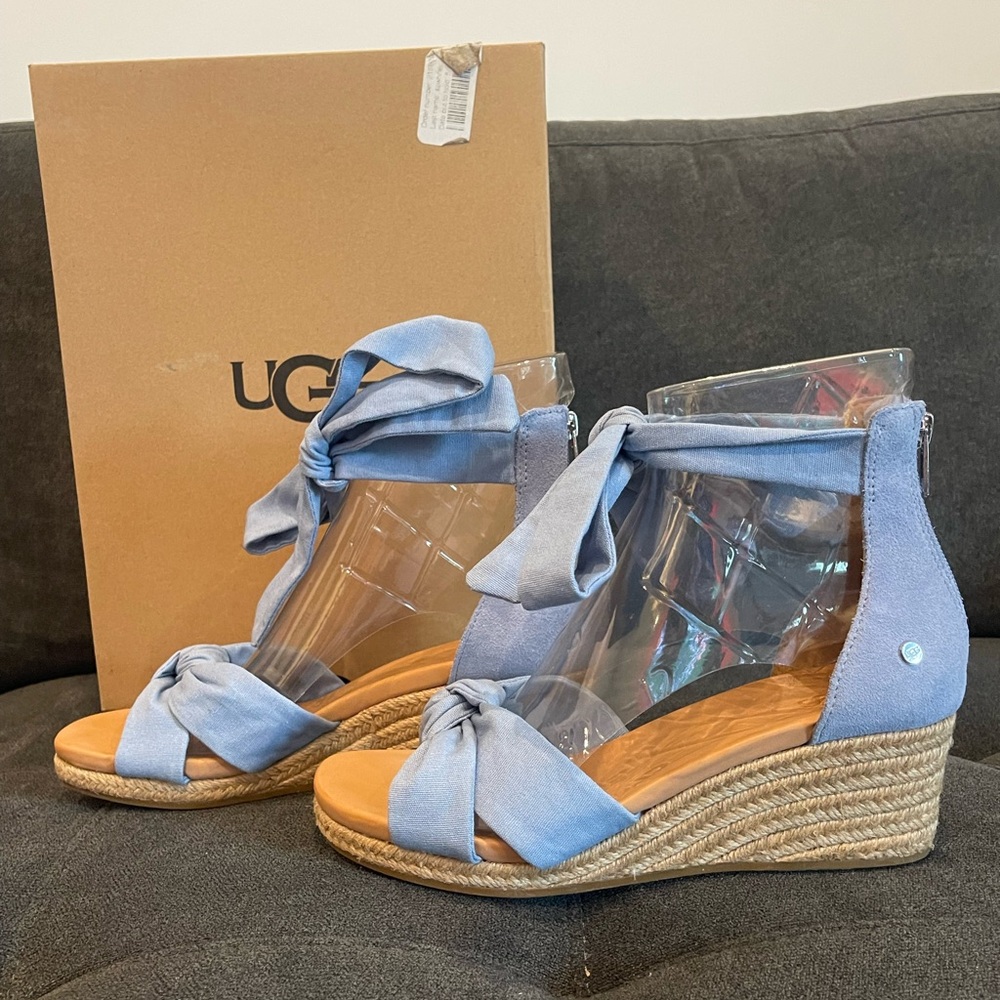 UGG Women's Light Blue Espadrille Wedges